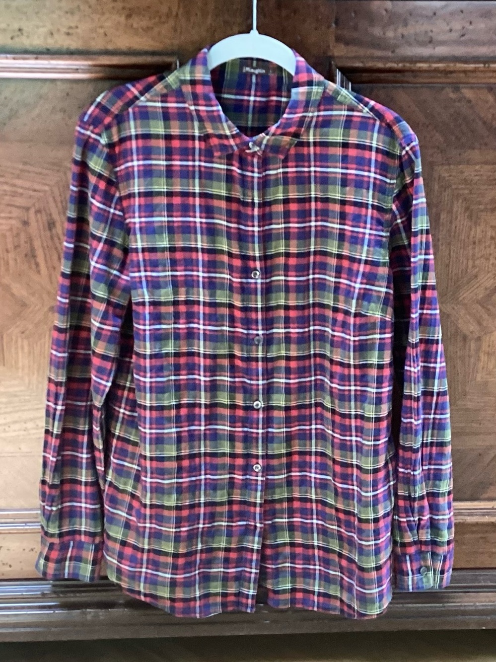 J. McLaughlin plaid cotton shirt, Size L
